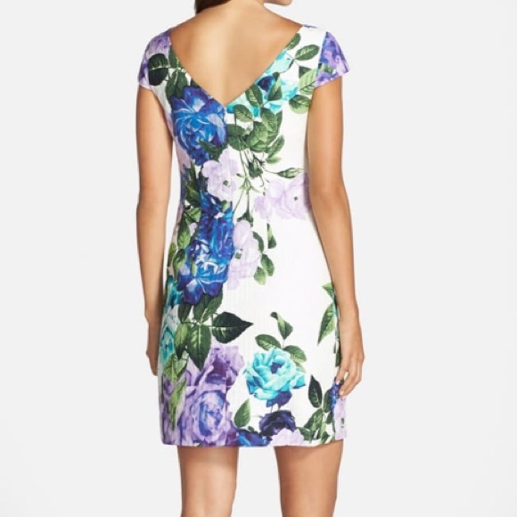 Eliza J Floral Jacquard Cotton Shift Dress - Picture 9 of 9